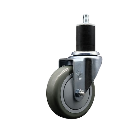 Service Caster 4'' SS Gray Poly Wheel Swivel 1-3/4'' Expanding Stem Caster SCC-SSEX20S414-PPUB-134
